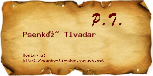 Psenkó Tivadar névjegykártya